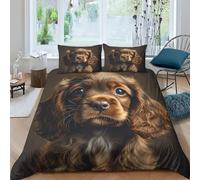 KOABERUVN Springer Spaniel Duvet Cover Sets 3 PCS Hotel Quality Quilt Cover Bedding Set Bed Covers with Pillowcases with Zipper Closure Ultra Soft Anti Allergic Microfiber Double(200x200cm)