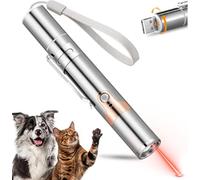 Koackl Cat Toy Pointer for Indoor, USB Rechargeable Cat Toy, 3 Light Colors Cat Interactive Toys for Dogs, Cats, Pet Chase Toy for Fun Playing Training Exercise Indoors