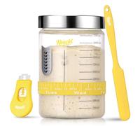 Koackl Sourdough Bread Starter Kit, 40oz Jar with Lame, Thermometer, Scraper