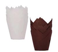 KOAHDE Disposable Tulip Muffin Cases Cup,Tulip Baking Paper Cups,Muffin Liners Disposable Baking Cups,Birthday Greaseproof Muffin Cup,Cupcake Wrappers Baking Cups,Tulip Muffin Cases,100PC