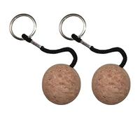 KOAHDE Floating Cork Keyrings,Floating Ball Keychain,Floating Cork Ball Keyring,Float Keychain For Kayaking Boating Fishing,Floating Cork Ball Key Ring Marine,Floatable Wooden Ball Key Chain,2PC