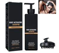 KOAHDE Man Root Activator Shampoo for Thinning Hair and Hair Loss - Natural Herbal Essence with Scalp Comb