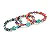KoaKoa Sparkle Sea Turtle Tracking Bracelets - 3-Pack - Aqua, Purple & Red - Stretch Bracelet Set - Track a Real Sea Turtle & Support Conservation