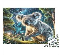 Koala 1000 Pieces Cardboard Puzzle Recycled for Adults Koala in Night Forest Stress Relief Brain Teaser Eco-Friendly Premium Quality Cognitive Development Indoor Activity 70x50cm/1000pcs