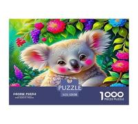 Koala 1000 Pieces Puzzle for Home Wall Decor -Koala Blooming Flowers Colorful Lively Natural Fun Present & Activity for Adults Kids Great Gift Idea52x38cm/1000pcs