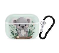 Koala Airpod Pro Case AirPods 2 Case for Women Hard Shell Protective Cover with Carabiner Keychain Compatible with AirPods Case 2nd 1st Generation, Front LED Visible White