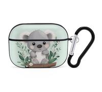 Koala Airpod Pro Case Cover Wireless Earbuds Case Protective Cover with Keychain Compatible with AirPods 1st & 2nd Generation Full Protective, Front LED Visible Black