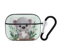 Koala AirPods Pro 2 Case Cover, Shockproof Hard Shell Protective Case for Women Men, Compatible with Airpod Pro Case 2nd/1st Generation with Keychain-Black