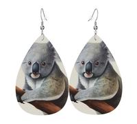 Koala And Butterfly Earrings For Women Teardrop Dangle Earrings Leather Lightweight Fashion Jewelry Gifts Outfits Accessories For Women Ladies