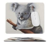 Koala and Butterfly Stitched Edge Mouse Pad