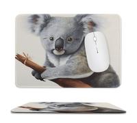 Koala and Butterfly Stitched Edge Mouse Pad