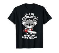 Koala and Chainsaw Kawaii Call Me Antisocial but Don't T-Shirt