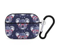 Koala Art Style AirPods Pro 2 Case Cover, Shockproof Hard Shell Protective Case for Women Men, Compatible with Airpod Pro Case 2nd/1st Generation with Keychain-Black
