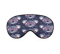 Koala Art Style Sleep Mask Soft and Comfortable Night Sleeping Mask Face-Hugging Padded Eye Cover with Adjustable Band for Deep Rest Travel Shift Work