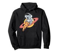 Koala Astronaut Riding A Pizza Slice Through Space Pullover Hoodie
