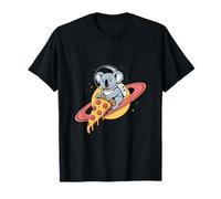 Koala Astronaut Riding A Pizza Slice Through Space T-Shirt