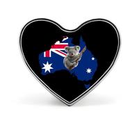 Koala Australia Flag Map Funny Lapel Pins Heart Shaped Button Brooch Badge Pin Hat Clothes Jewelry for Men Women