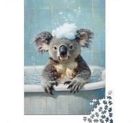 Koala Bath Time Fun-5 1000-Piece Puzzle for Adults, 38x26cm/1000pcs; for Calm Hands-on Time after Work; White Cardboard with A Clean Surface