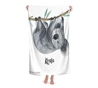 Koala Bath Towels Australian Animals Watercolor Wildlife On A White Background Men Women Absorbent Quick Dry Oversized Bath Towel for Pool Bathroom Travel Sports Hotel