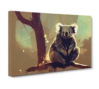 Koala Bear Art Painting Abstract Canvas Wall Art Print Ready to Hang, Framed Picture for Living Room Bedroom Home Office Décor, 30x20 Inch (76x50 cm)