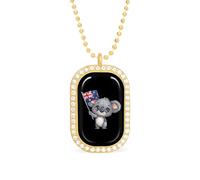 Koala Bear Australian Flag Custom Photo Necklace Personalized Picture Pendant Memory Jewelry for Women