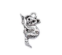 Koala Bear Charms For Bookmark Decorations, 22x13mm, Antique Silver Color, 20 Pieces
