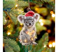 Koala Bear Christmas Ornament 2025, Forest & Woodland Animal 3.75" (2D Flat) Double-Sided Acrylic Ornament, Gift for Koala Lovers, Christmas Ornament for Women, Girls, Family Xmas Tree Hanging Decor