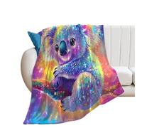 Koala Bear Colorful Soft Flannel Blanket 250g Large Bed Blankets Lightweight Carpet for Sofa Couch Bed 50"*60"(130 * 150cm)