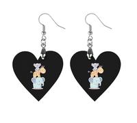 Koala Bear Giraffes And Elephant Trendy Wooden Earrings Lightweight Charms Pendant Hooks Gifts for Women Star