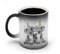 Koala Bear Happy Birthday Funny Heat Changing Mug Ceramic Coffee Cup Color Change Mugs Personalised Gifts