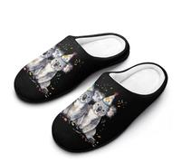 Koala Bear Happy Birthday Mens Slippers Memory Foam Winter Warm Sandals Slip On House Shoes Size 7-14