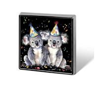 Koala Bear Happy Birthday Printed Brooch Pins Badge Button Tie Lapel Backpack Pin Decoration for Women Men