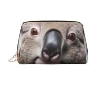 Koala Bear Makeup Bag for Women Cosmetic Bags Leather Travel Makeup Case Organizer Waterproof Make up Pouch Open Flat Toiletry Bag Portable Storage Pouch for Travelling, Gold, One Size