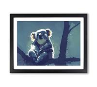 Koala Bear Painting Abstract H1022 Framed Print for Living Room Bedroom Home Office Décor, Wall Art Picture Ready to Hang, Black A2 Frame (64 x 46 cm)