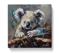 Koala Bear Palette Knife Painting Canvas Print | Gallery Wrapped 30mm Frame Wall Art | 20x20 inches | Ready to Hang | Modern Animals Picture | Living Room Bedroom Lounge Office
