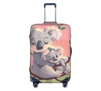 Koala Bear Print Decorative Travel Luggage Cover Concealed Zipper Suitcases Anti Scratch Dustproof, White, S