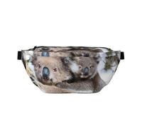 Koala Bear Print Running Fanny Pack, Casual Lightweight Crossbody Waist Belt Hip Bag with Adjustable Strap