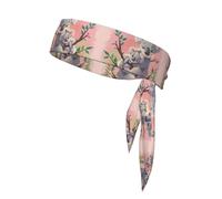Koala Bear Print Sports Head Tie, Hair Band For Workout, Running, Yoga, One Size Fits Most