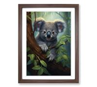 Koala Bear Symbolism Framed Print | A2 Walnut Framed Wall Art | Ready to Hang | Modern Animal Picture | Living Room Bedroom Lounge Office