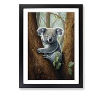 Koala Bear Symbolism No.2 Framed Print | A2 Black Framed Wall Art | Ready to Hang | Modern Animal Picture | Living Room Bedroom Lounge Office