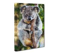 Koala Bear Vol.1 Painting Modern Canvas Wall Art Print Ready to Hang, Framed Picture for Living Room Bedroom Home Office Décor, 20x14 Inch (50x35 cm)