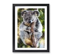 Koala Bear Vol.1 Painting Modern Framed Wall Art Print, Ready to Hang Picture for Living Room Bedroom Home Office Décor, Black A2 (64 x 46 cm)
