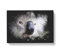Koala Bear Vol.2 Paint Splash Modern Art Canvas Wall Art Print Ready to Hang, Framed Picture for Living Room Bedroom Home Office Décor, 50x35 cm (20x14 Inch)
