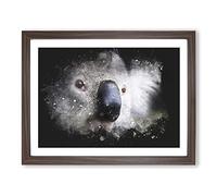 Koala Bear Vol.2 Paint Splash Modern Art Framed Wall Art Print, Ready to Hang Picture for Living Room Bedroom Home Office Décor, Walnut A2 (64 x 46 cm)