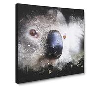 Koala Bear Vol.2 Paint Splash Modern Canvas Wall Art Print Ready to Hang, Framed Picture for Living Room Bedroom Home Office Décor, 20x20 Inch (50x50 cm)