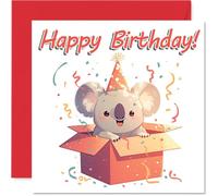 Koala Birthday Cards - Animal Gifts - Happy Birthday Card for Son Daughter Brother Sister Grandson Granddaughter Niece Nephew Cousin, 145mm Bday Greeting Cards