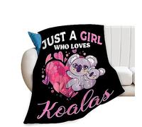 Koala Blanket Cute Koala Fleece Throw Blanket Super Soft Warm Cozy Fuzzy Plush Animal Blanket Gifts for Girls Boys Kids Bed Decor 40"X50"