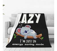 Koala Blanket Cute Koala I'm Not lazy Decor Throw Blanket Sloth Gifts for Girls Boys Super Warm Soft Plush Lightweight Fleece Flannel Blanket Winter Couch Sofa Bedding Blanket for Adults Women 50"X40"