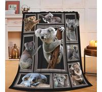 Koala Blanket Soft Cozy Animal Throw Blanket Gift for Women Girls Super Plush Warm Koala Stuff Lightweight Fleece Flannel Gift Blankets for Kids Adults 80"X60"