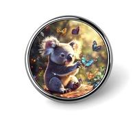 Koala Butterfly Round Badge Cute Brooch Pins Button Badges for Backpack Jackets Hats Decor